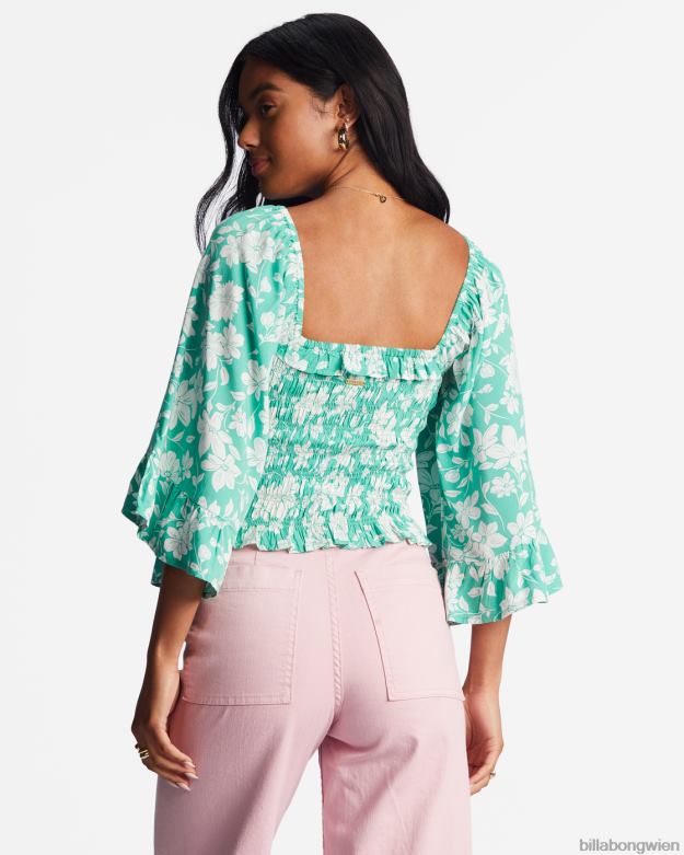 Billabong Clothing 00V682173 | Billabong „Be my Babe“-Top mit Glockenärmeln süßes Gras Frauen