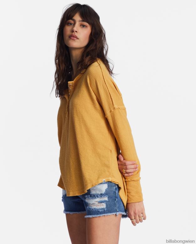 Billabong Clothing 00V682200 | Billabong Neues Anyday-Henley-Top Goldküste Frauen