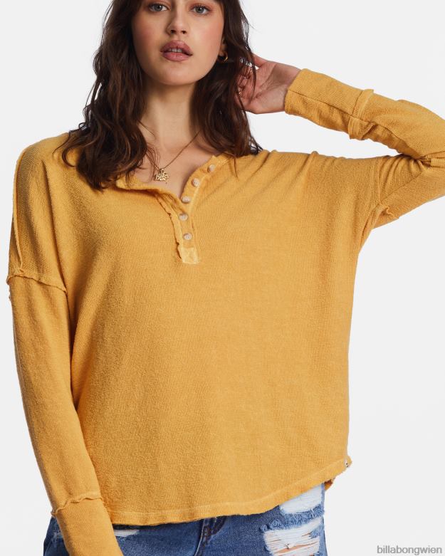 Billabong Clothing 00V682200 | Billabong Neues Anyday-Henley-Top Goldküste Frauen