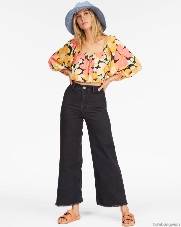 Billabong Clothing 00V682253 | Billabong Sun City Crop-Top mit 2 Puffärmeln multi Frauen