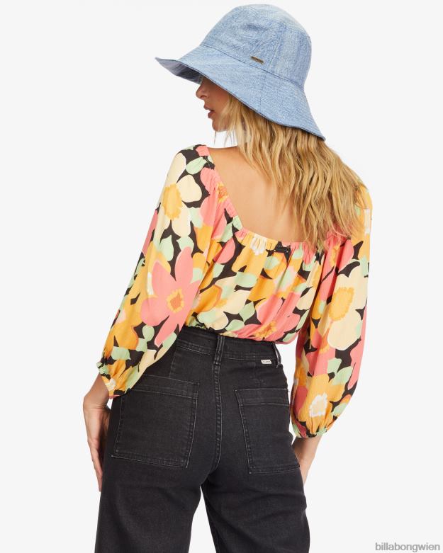 Billabong Clothing 00V682253 | Billabong Sun City Crop-Top mit 2 Puffärmeln multi Frauen