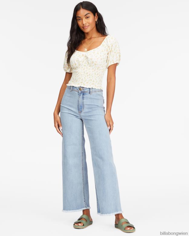 Billabong Clothing 00V682268 | Billabong Top mit Puffärmeln Salzkristall Frauen