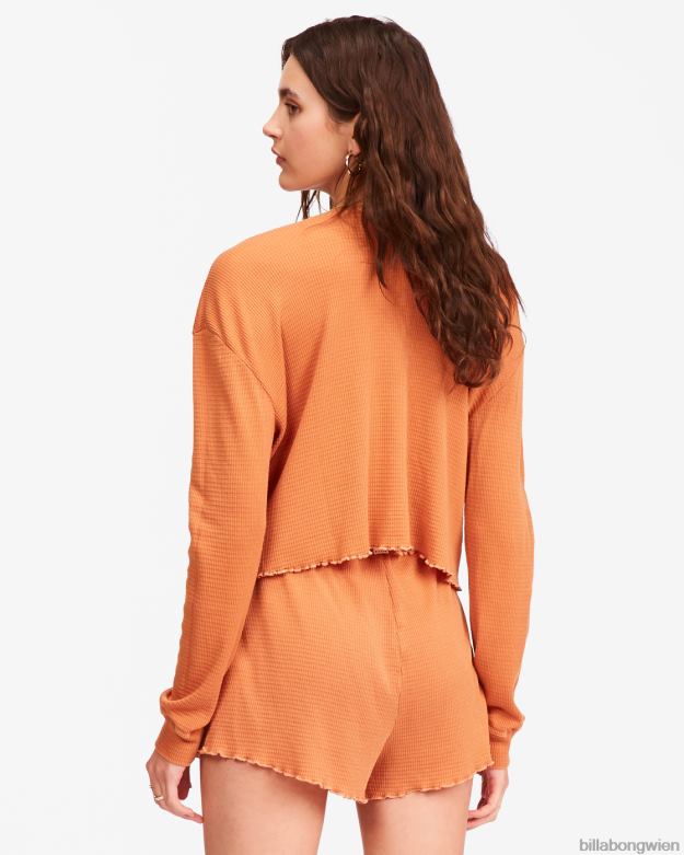 Billabong Clothing 00V682297 | Billabong „Pick Me Up“-Langarmoberteil aus Waffelstrick Toffee Frauen