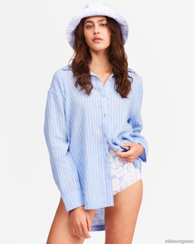 Billabong Clothing 00V682312 | Billabong Gut zu gehen, Button-Down-Top. süßes Blau Frauen