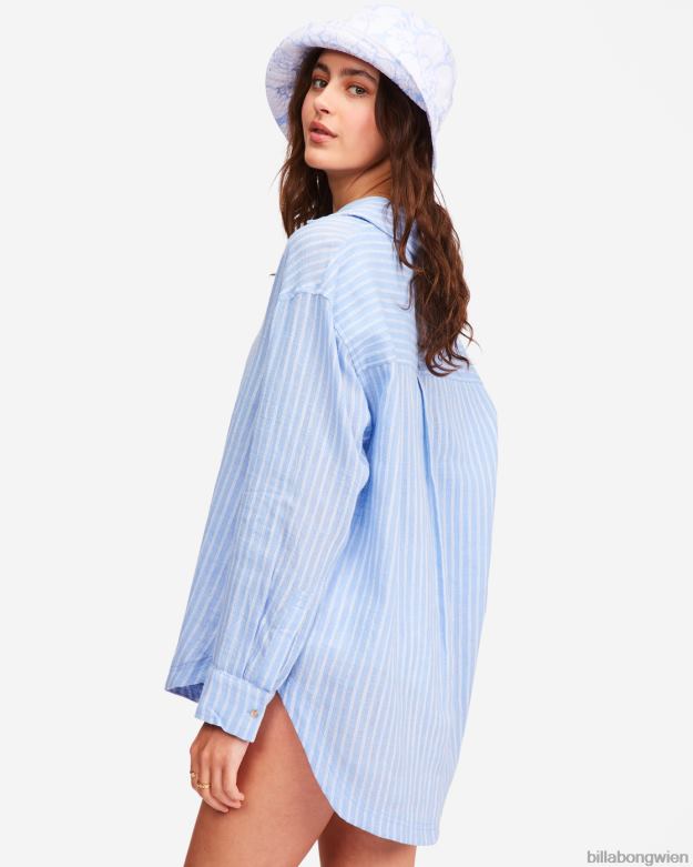 Billabong Clothing 00V682312 | Billabong Gut zu gehen, Button-Down-Top. süßes Blau Frauen