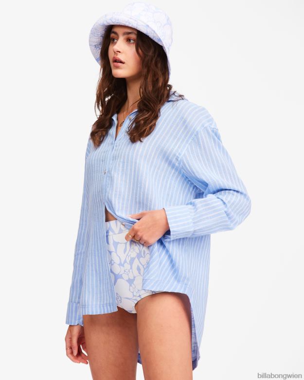 Billabong Clothing 00V682312 | Billabong Gut zu gehen, Button-Down-Top. süßes Blau Frauen