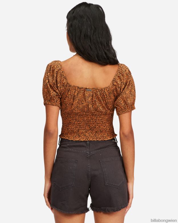 Billabong Clothing 00V682364 | Billabong Süßes Strickoberteil mit Sonnenuntergangsprint Toffee Frauen