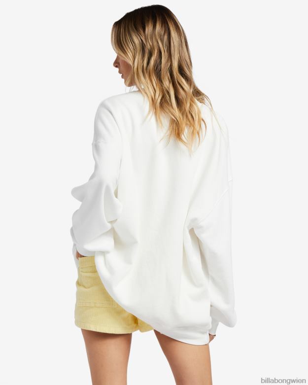 Billabong Clothing 00V681866 | Billabong Fahren Sie in einem übergroßen Sweatshirt mit Rundhalsausschnitt Salzkristall Frauen