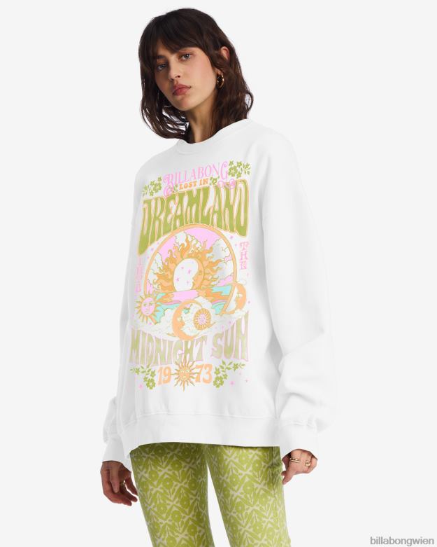 Billabong Clothing 00V681967 | Billabong Fahren Sie in einem übergroßen Sweatshirt mit Rundhalsausschnitt Salzkristall Frauen