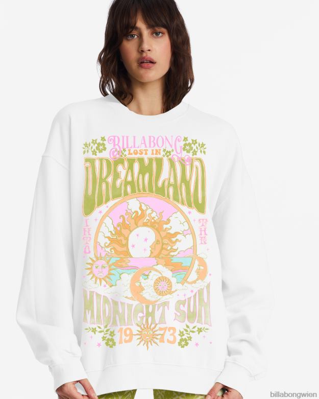 Billabong Clothing 00V681967 | Billabong Fahren Sie in einem übergroßen Sweatshirt mit Rundhalsausschnitt Salzkristall Frauen