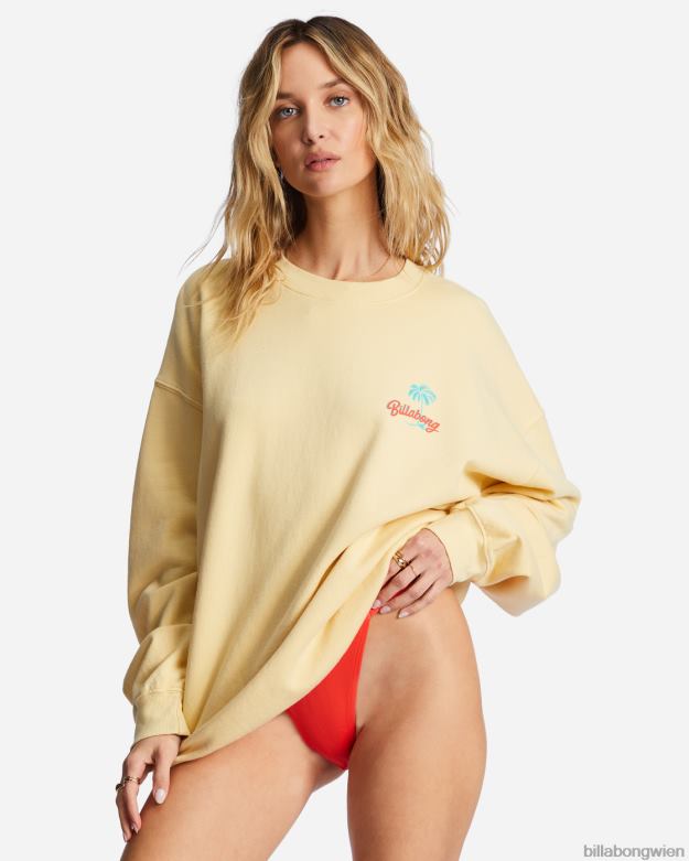 Billabong Clothing 00V681988 | Billabong Fahren Sie in einem übergroßen Sweatshirt mit Rundhalsausschnitt Sol steigen Frauen