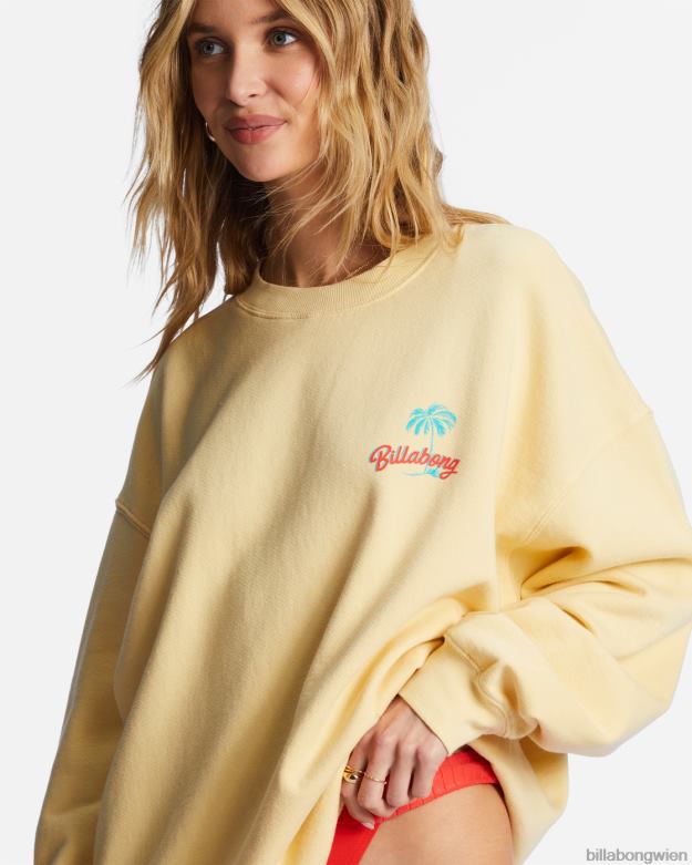 Billabong Clothing 00V681988 | Billabong Fahren Sie in einem übergroßen Sweatshirt mit Rundhalsausschnitt Sol steigen Frauen