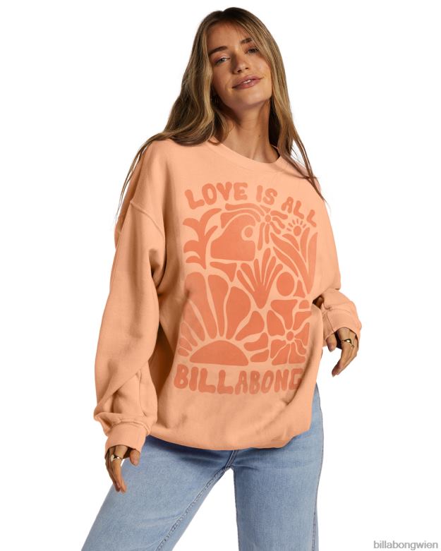 Billabong Clothing 00V682036 | Billabong Fahren Sie in einem übergroßen Sweatshirt mit Rundhalsausschnitt helle Melone Frauen