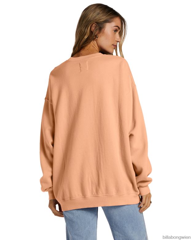 Billabong Clothing 00V682036 | Billabong Fahren Sie in einem übergroßen Sweatshirt mit Rundhalsausschnitt helle Melone Frauen