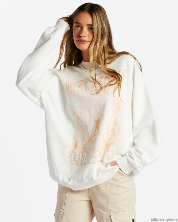 Billabong Clothing 00V682053 | Billabong Fahren Sie in einem übergroßen Sweatshirt mit Rundhalsausschnitt Salzkristall Frauen