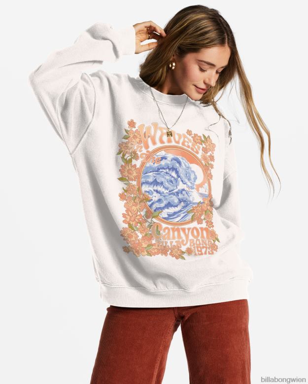 Billabong Clothing 00V682077 | Billabong Fahren Sie in einem übergroßen Sweatshirt mit Rundhalsausschnitt Salzkristall Frauen