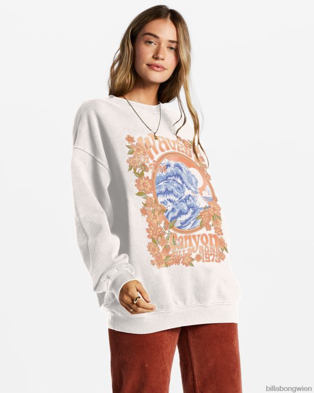 Billabong Clothing 00V682077 | Billabong Fahren Sie in einem übergroßen Sweatshirt mit Rundhalsausschnitt Salzkristall Frauen