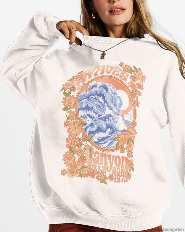 Billabong Clothing 00V682077 | Billabong Fahren Sie in einem übergroßen Sweatshirt mit Rundhalsausschnitt Salzkristall Frauen