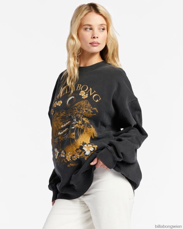 Billabong Clothing 00V682148 | Billabong Ride in Sweatshirt mit Rundhalsausschnitt aus schwarz Frauen