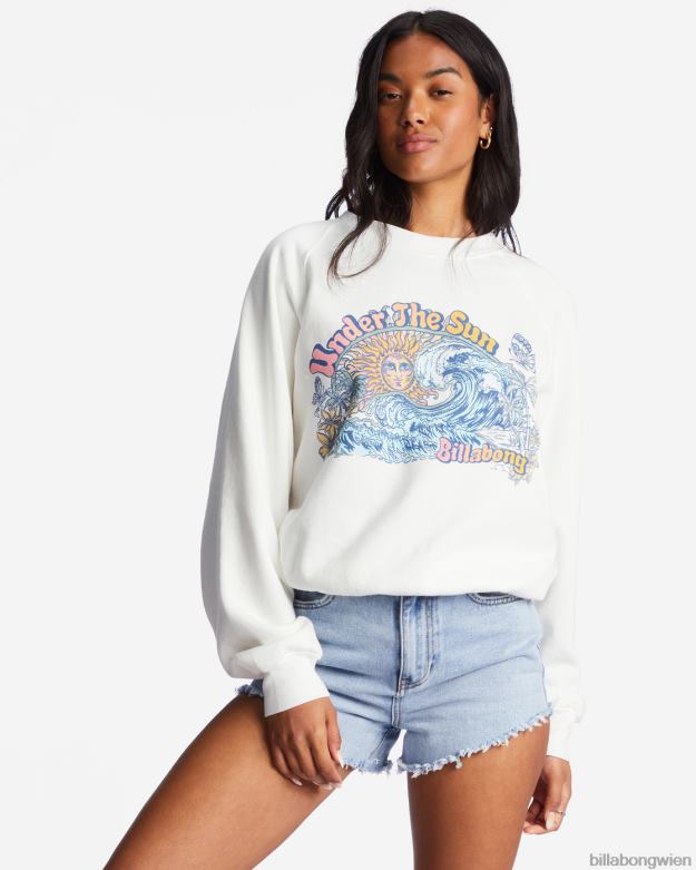 Billabong Clothing 00V682184 | Billabong Los geht's, grafisches Rundhals-Sweatshirt Salzkristall Frauen