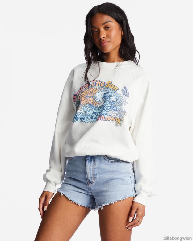 Billabong Clothing 00V682184 | Billabong Los geht\'s, grafisches Rundhals-Sweatshirt Salzkristall Frauen