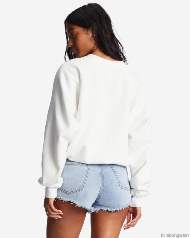 Billabong Clothing 00V682184 | Billabong Los geht\'s, grafisches Rundhals-Sweatshirt Salzkristall Frauen