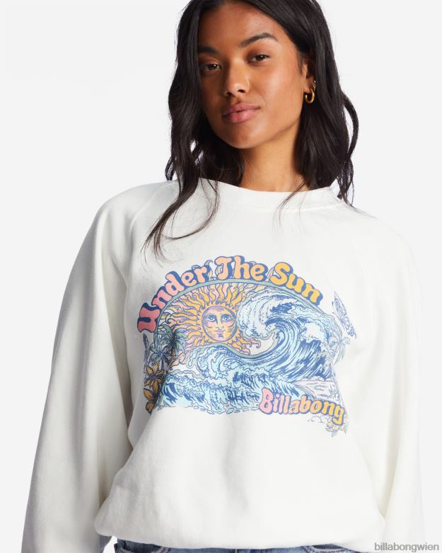 Billabong Clothing 00V682184 | Billabong Los geht\'s, grafisches Rundhals-Sweatshirt Salzkristall Frauen