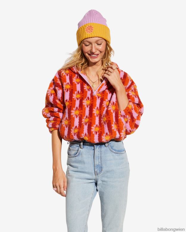 Billabong Clothing 00V682186 | Billabong Billabong x Smiley Cozy Smiles Sweatshirt orangefarbener Kuss Frauen
