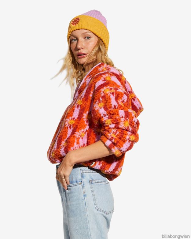 Billabong Clothing 00V682186 | Billabong Billabong x Smiley Cozy Smiles Sweatshirt orangefarbener Kuss Frauen