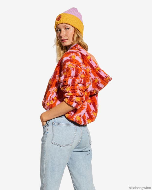 Billabong Clothing 00V682186 | Billabong Billabong x Smiley Cozy Smiles Sweatshirt orangefarbener Kuss Frauen