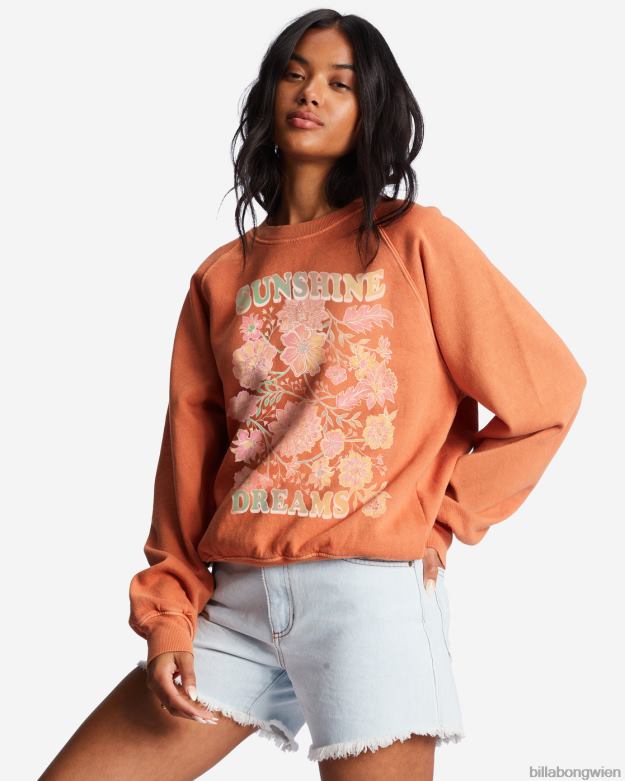 Billabong Clothing 00V682188 | Billabong Los geht\'s, grafisches Rundhals-Sweatshirt Ziegel Frauen