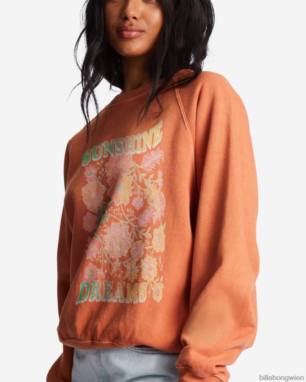 Billabong Clothing 00V682188 | Billabong Los geht\'s, grafisches Rundhals-Sweatshirt Ziegel Frauen