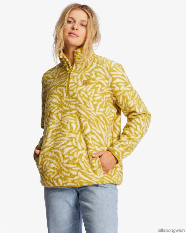 Billabong Clothing 00V682227 | Billabong A/Div Boundary Mock 3 Pullover-Sweatshirt mit halbem Reißverschluss frisches Moos Frauen