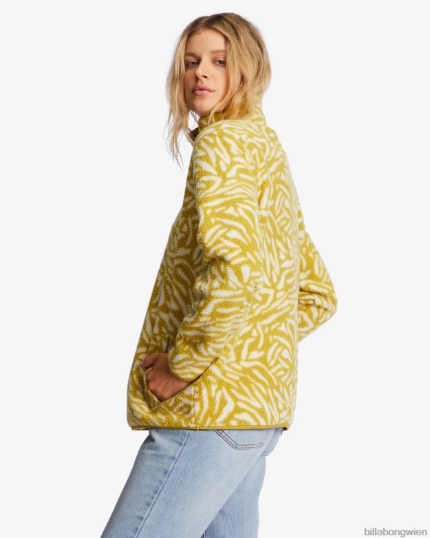 Billabong Clothing 00V682227 | Billabong A/Div Boundary Mock 3 Pullover-Sweatshirt mit halbem Reißverschluss frisches Moos Frauen
