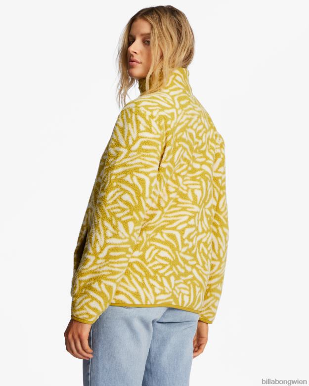 Billabong Clothing 00V682227 | Billabong A/Div Boundary Mock 3 Pullover-Sweatshirt mit halbem Reißverschluss frisches Moos Frauen