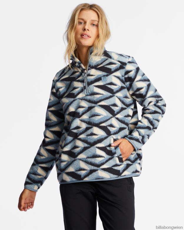 Billabong Clothing 00V682234 | Billabong A/Div Boundary Mock 3 Pullover-Sweatshirt mit halbem Reißverschluss blauer Horizont Frauen
