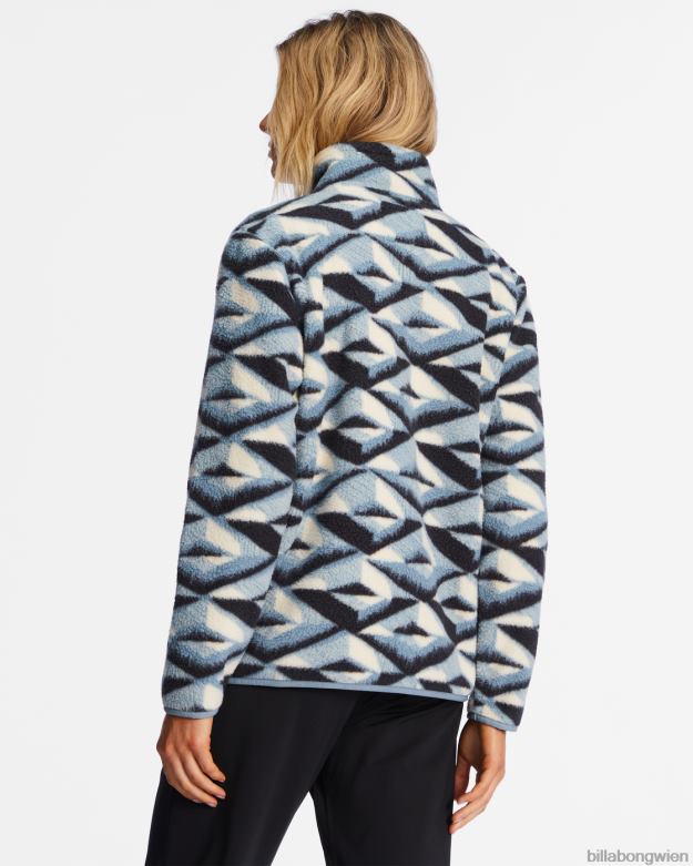 Billabong Clothing 00V682234 | Billabong A/Div Boundary Mock 3 Pullover-Sweatshirt mit halbem Reißverschluss blauer Horizont Frauen
