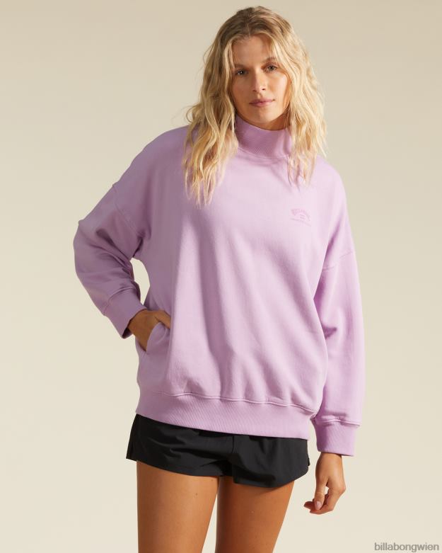 Billabong Clothing 00V682244 | Billabong a/div Canyon Stehkragen-Sweatshirt Lavendelfeld Frauen