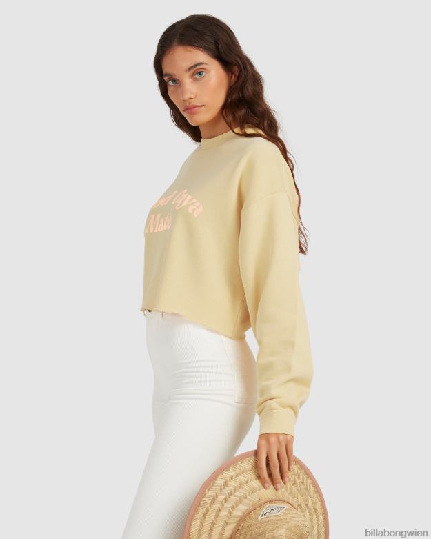 Billabong Clothing 00V682283 | Billabong „Hey Gday“, kurz geschnittenes Sweatshirt mit Rundhalsausschnitt Sonnendurchbruch Frauen