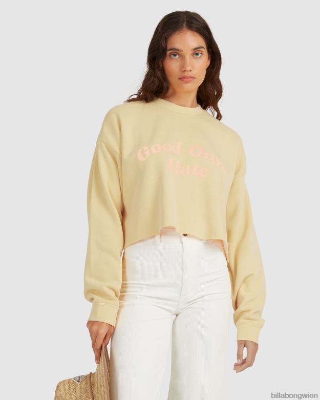 Billabong Clothing 00V682283 | Billabong „Hey Gday“, kurz geschnittenes Sweatshirt mit Rundhalsausschnitt Sonnendurchbruch Frauen