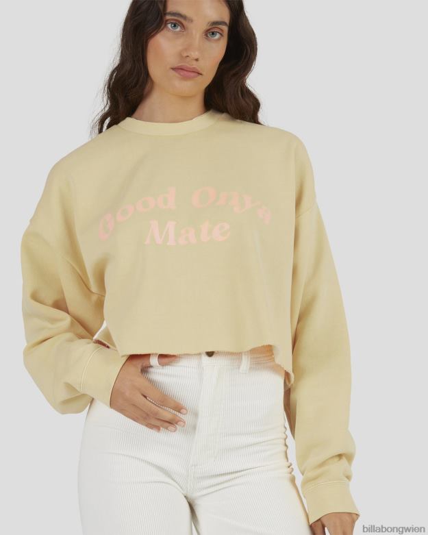 Billabong Clothing 00V682283 | Billabong „Hey Gday“, kurz geschnittenes Sweatshirt mit Rundhalsausschnitt Sonnendurchbruch Frauen