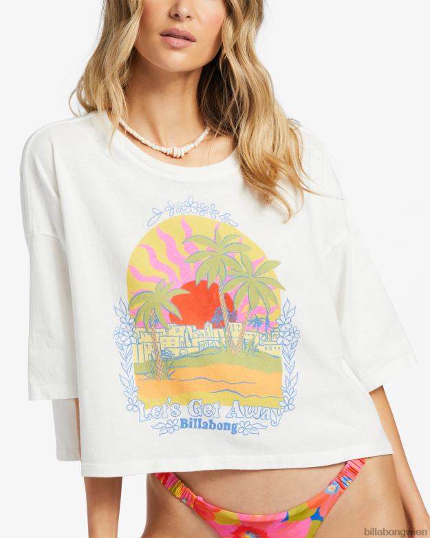 Billabong Clothing 00V681883 | Billabong echtes, kurz geschnittenes T-Shirt Salzkristall Frauen