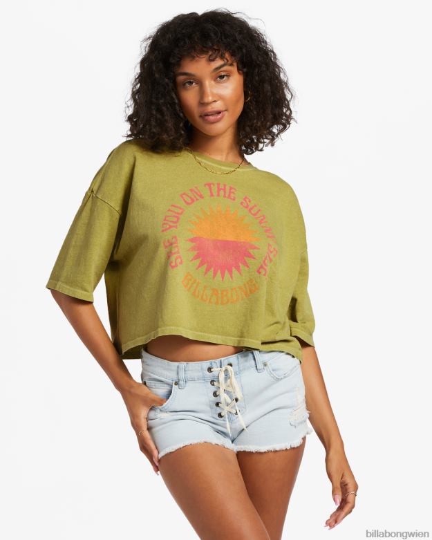 Billabong Clothing 00V681886 | Billabong echtes, kurz geschnittenes T-Shirt Algen Frauen