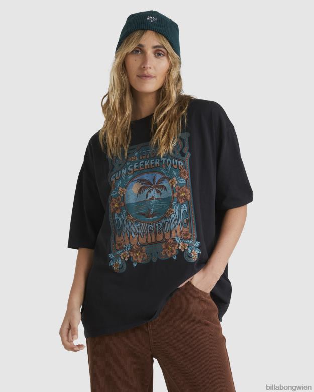 Billabong Clothing 00V681888 | Billabong Übergroßes T-Shirt auf Tour aus schwarz Frauen
