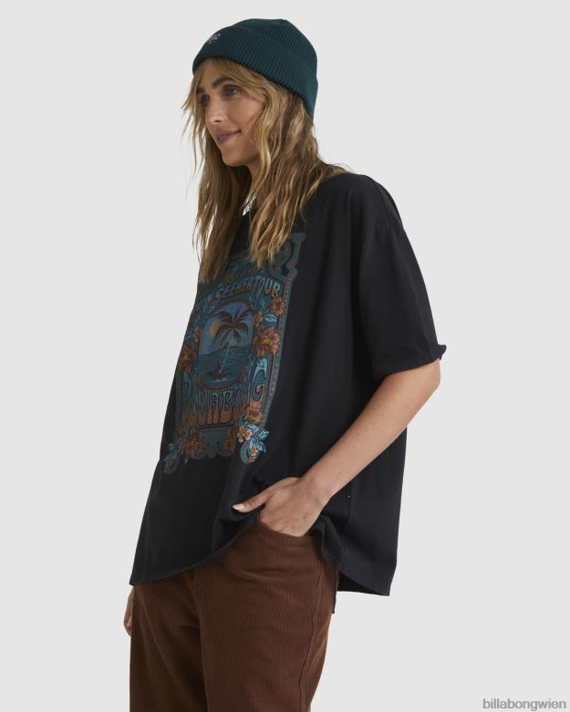 Billabong Clothing 00V681888 | Billabong Übergroßes T-Shirt auf Tour aus schwarz Frauen