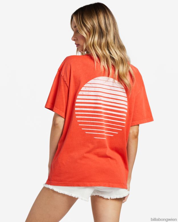 Billabong Clothing 00V681897 | Billabong Aloha den ganzen Tag übergroßes T-Shirt rotes Aloha Frauen