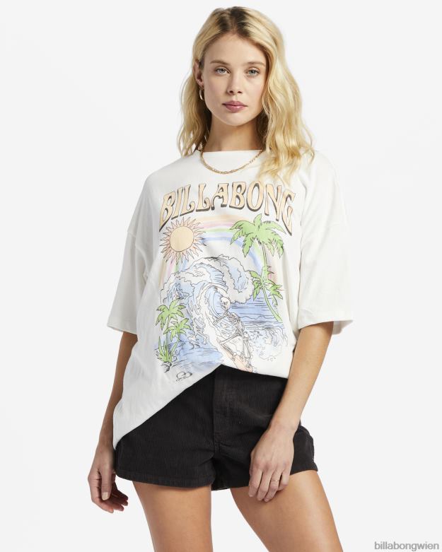 Billabong Clothing 00V681901 | Billabong Übergroßes T-Shirt über dem Regenbogen Salzkristall Frauen