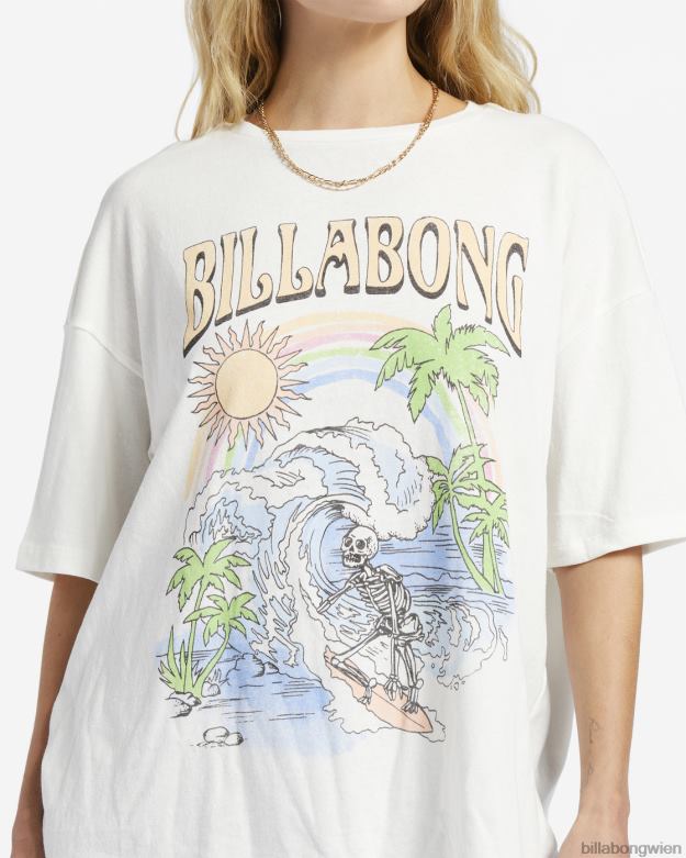 Billabong Clothing 00V681901 | Billabong Übergroßes T-Shirt über dem Regenbogen Salzkristall Frauen