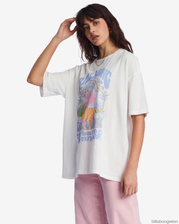 Billabong Clothing 00V681925 | Billabong Übergroßes T-Shirt mit Frieden und Liebe Salzkristall Frauen