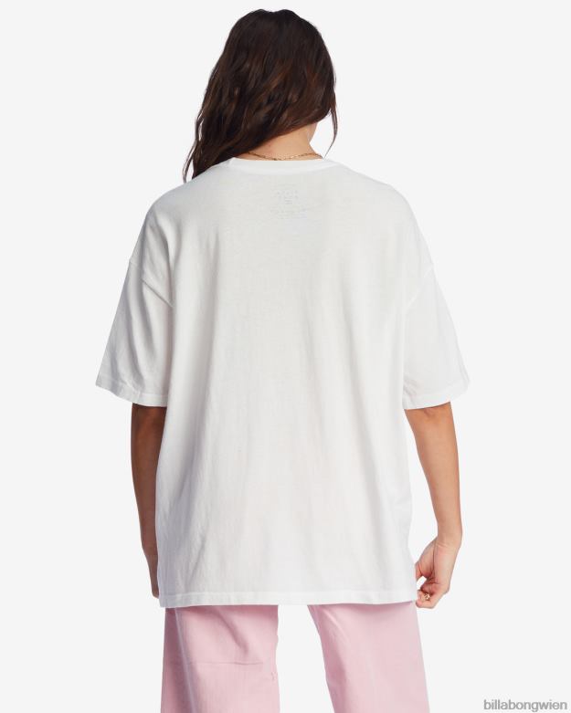 Billabong Clothing 00V681925 | Billabong Übergroßes T-Shirt mit Frieden und Liebe Salzkristall Frauen